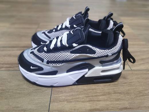 air max furyosa on feet,nike air max furyosa trainers in metallic silver and black