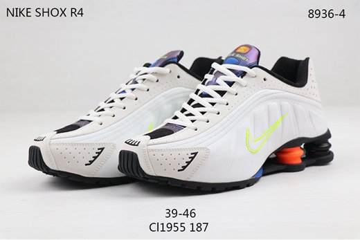 nike shox r4 all white,nike shox r4 orange